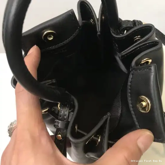Official FirstBag Ru BURBERRY Motif Leather Bucket BMonogram Bag 0518